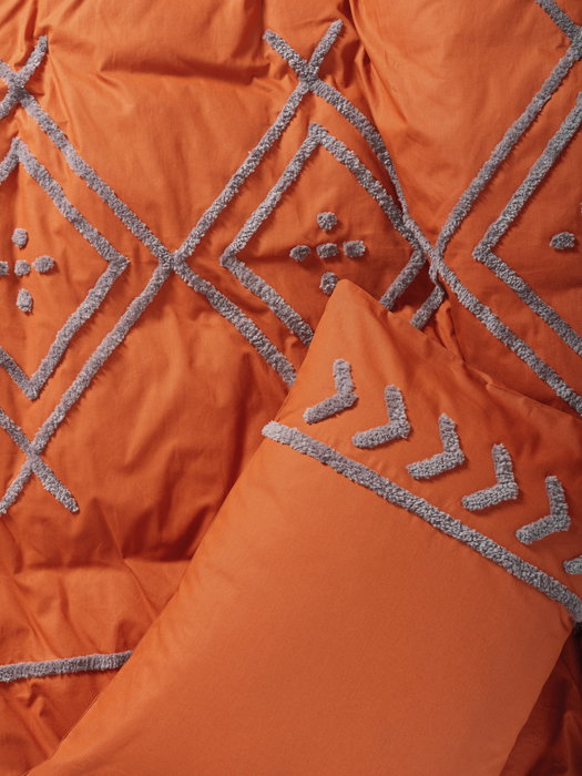 L'essentiel linge de maison Liya - Tile Red Juego de Fundas para Edredón Doble
